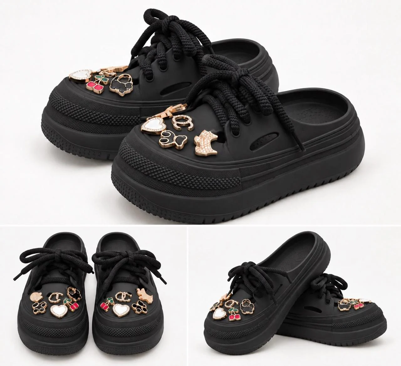 Zuecos Platform EVA – Oreo Black – Concept Shoes